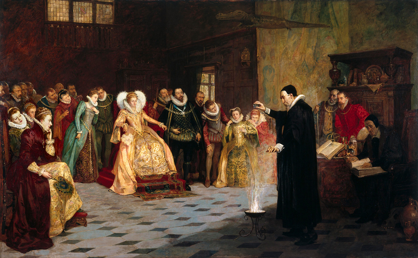 Henry_Gillard_Glindoni_-_John_Dee_performing_an_experiment_before_Queen_Elizabeth_I - 1337x824 Henry_Gillard_Glindoni_-_John_Dee_performing_an_experiment_before_Queen_Elizabeth_I - 1337x824